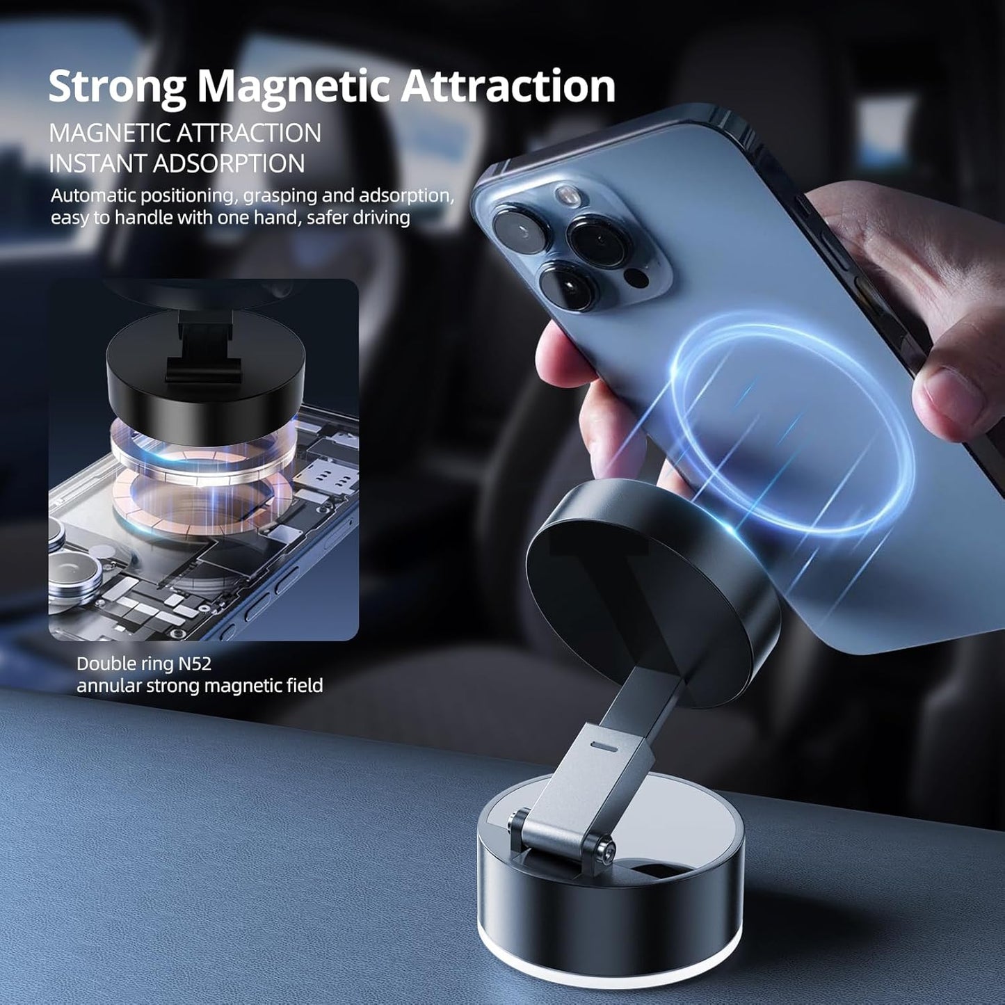 Striqlo Magnetic Phone Mount – Foldable & 360° Rotatable Grip