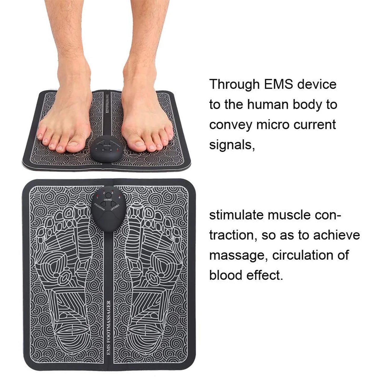 Striqlo Vibrating Bubble EMS Electric Foot Massager Pad – Physiotherapy Alternative for Pain Relief